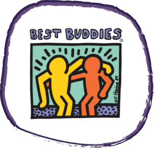 Cartoon colourful best buddies illustration