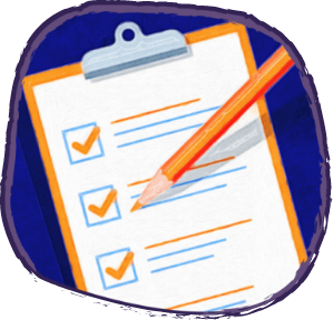 Clipboard with checklist and pencil